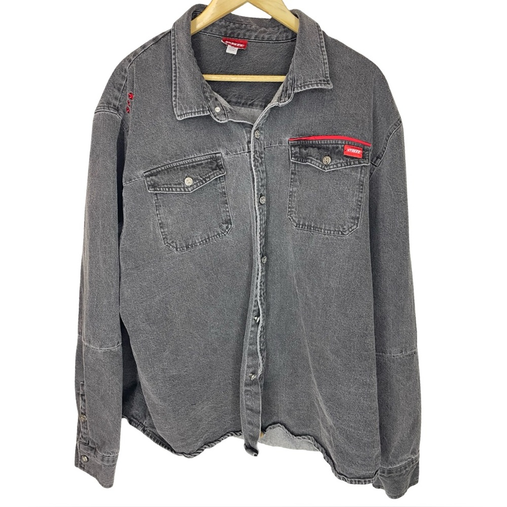 PBR Double Breast Pocket Men’s Grey Jacket Button-Up Shirt 2X